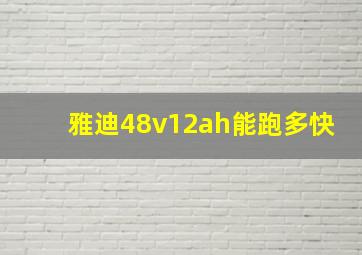 雅迪48v12ah能跑多快