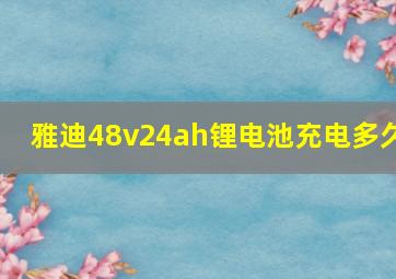 雅迪48v24ah锂电池充电多久