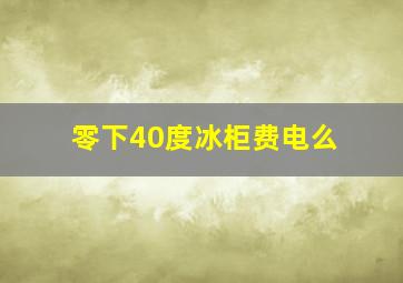 零下40度冰柜费电么