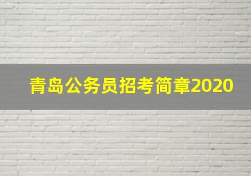 青岛公务员招考简章2020