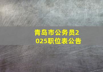 青岛市公务员2025职位表公告