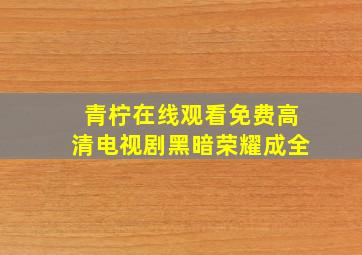 青柠在线观看免费高清电视剧黑暗荣耀成全