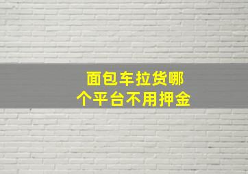 面包车拉货哪个平台不用押金