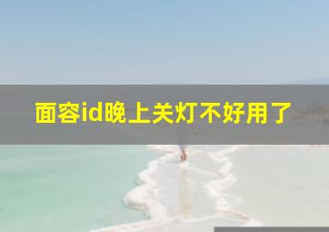 面容id晚上关灯不好用了