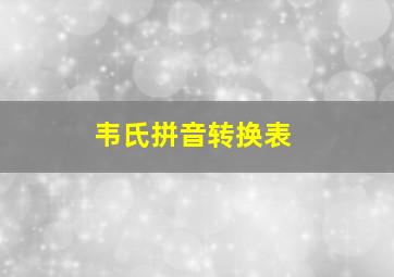 韦氏拼音转换表