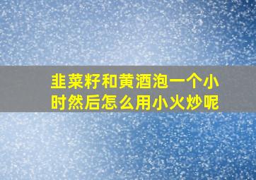 韭菜籽和黄酒泡一个小时然后怎么用小火炒呢