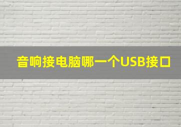 音响接电脑哪一个USB接口