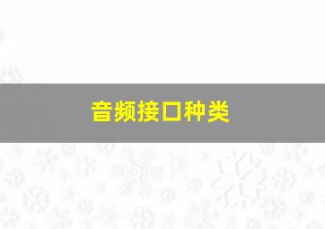 音频接口种类