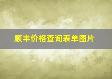 顺丰价格查询表单图片