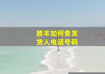 顺丰如何查发货人电话号码