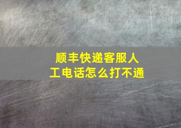 顺丰快递客服人工电话怎么打不通