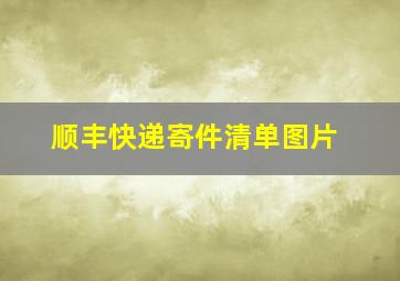 顺丰快递寄件清单图片