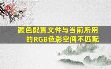 颜色配置文件与当前所用的RGB色彩空间不匹配