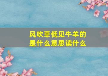 风吹草低见牛羊的是什么意思读什么