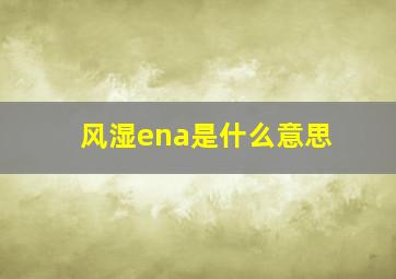 风湿ena是什么意思