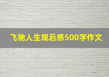 飞驰人生观后感500字作文