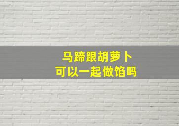 马蹄跟胡萝卜可以一起做馅吗