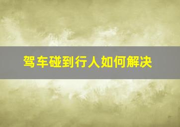 驾车碰到行人如何解决