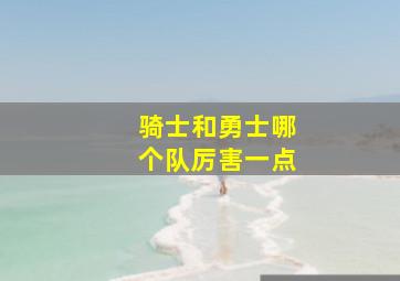 骑士和勇士哪个队厉害一点