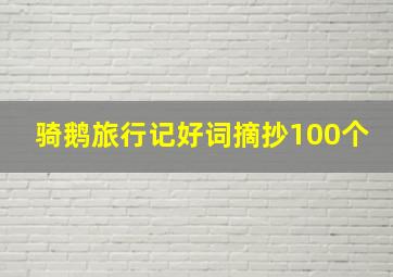 骑鹅旅行记好词摘抄100个