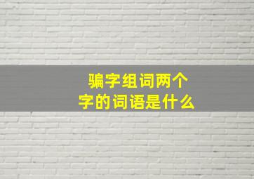 骗字组词两个字的词语是什么