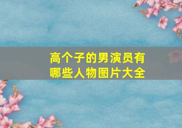 高个子的男演员有哪些人物图片大全