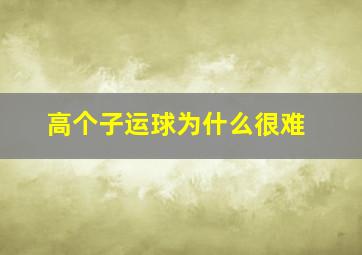 高个子运球为什么很难