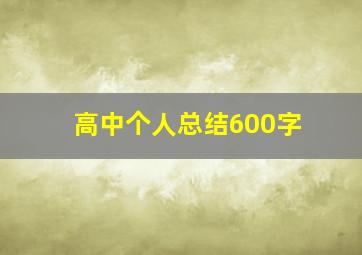 高中个人总结600字