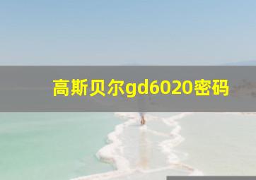 高斯贝尔gd6020密码