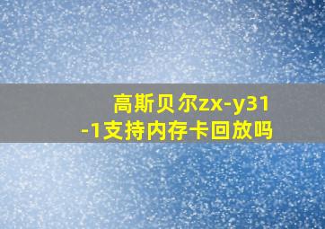 高斯贝尔zx-y31-1支持内存卡回放吗