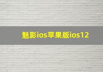 魅影ios苹果版ios12