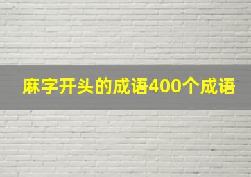 麻字开头的成语400个成语