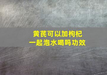 黄芪可以加枸杞一起泡水喝吗功效