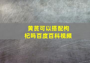 黄芪可以搭配枸杞吗百度百科视频