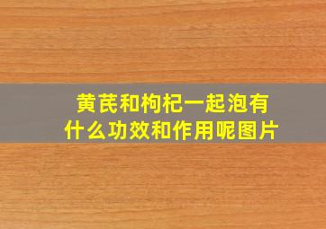 黄芪和枸杞一起泡有什么功效和作用呢图片