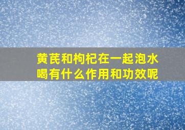 黄芪和枸杞在一起泡水喝有什么作用和功效呢