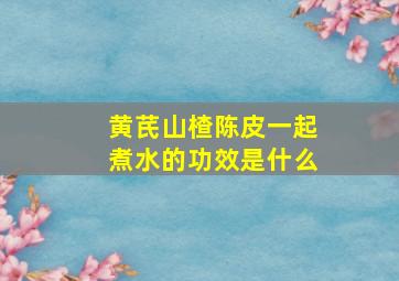 黄芪山楂陈皮一起煮水的功效是什么