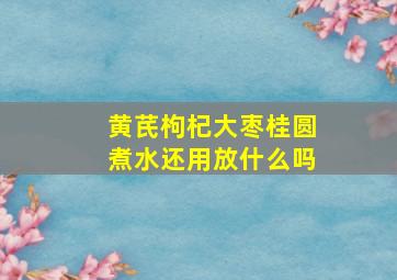 黄芪枸杞大枣桂圆煮水还用放什么吗