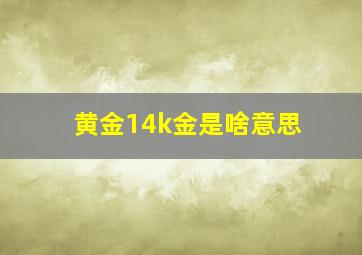 黄金14k金是啥意思