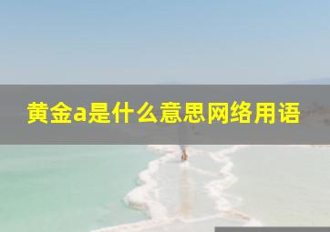 黄金a是什么意思网络用语