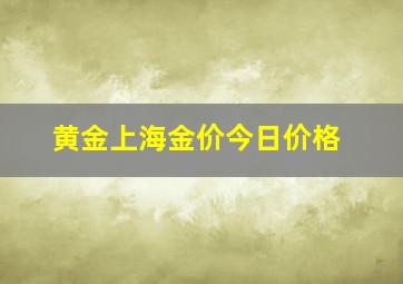 黄金上海金价今日价格