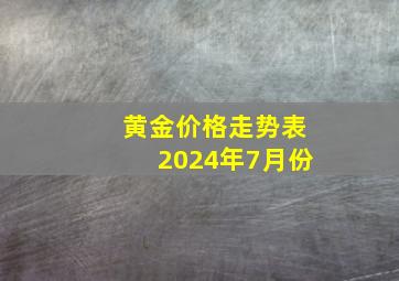 黄金价格走势表2024年7月份