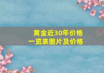 黄金近30年价格一览表图片及价格