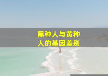 黑种人与黄种人的基因差别