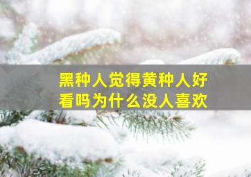 黑种人觉得黄种人好看吗为什么没人喜欢