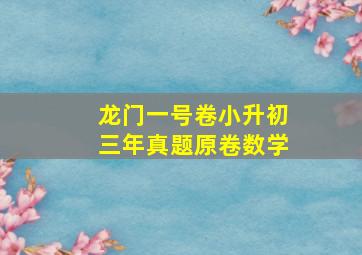 龙门一号卷小升初三年真题原卷数学