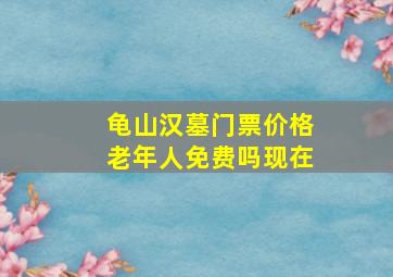 龟山汉墓门票价格老年人免费吗现在