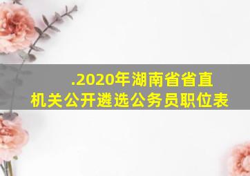 .2020年湖南省省直机关公开遴选公务员职位表