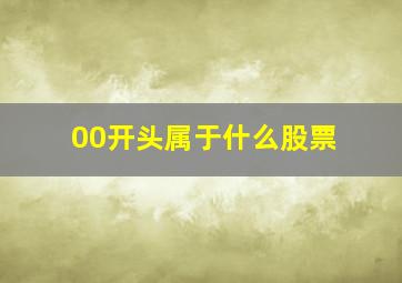 00开头属于什么股票