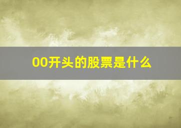 00开头的股票是什么